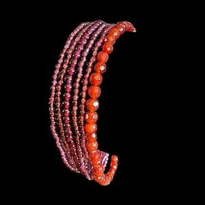 5 Strand Garnet Gemstone Bead Estate Braacelet
